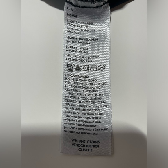 Eddie Bauer Women’s Black Pull On Traveler Pants Size Large - Picture 5 of 7